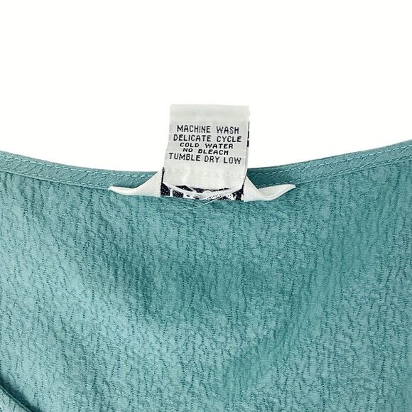 CITRON Santa Monica Silk Tank Top 3X Sage Green Blue Sleeveless Blouse - Picture 8 of 9